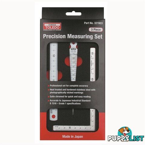 Toledo Precision Measuring 3pc Set Photographically Etched Markings SKU - 321903