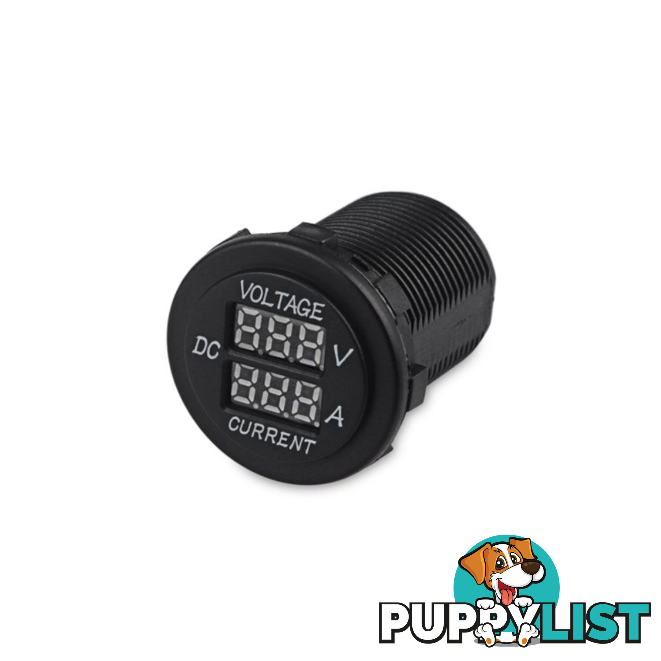 Volt   Amp Meter Round Panel Mount LED Display SKU - 10021