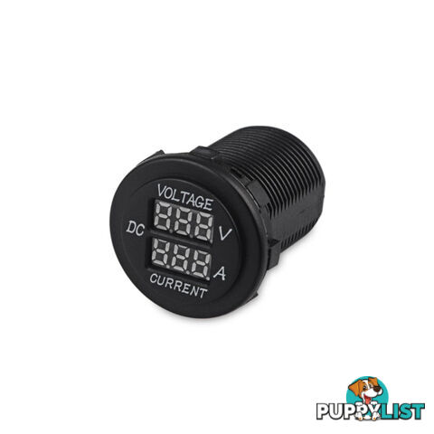 Volt   Amp Meter Round Panel Mount LED Display SKU - 10021