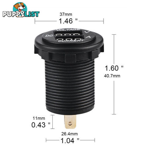 Volt   Amp Meter Round Panel Mount LED Display SKU - 10021