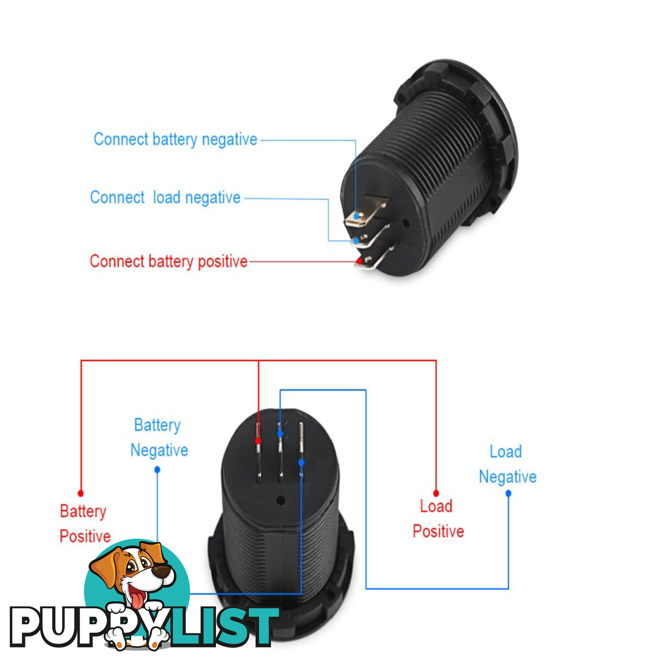 Volt   Amp Meter Round Panel Mount LED Display SKU - 10021