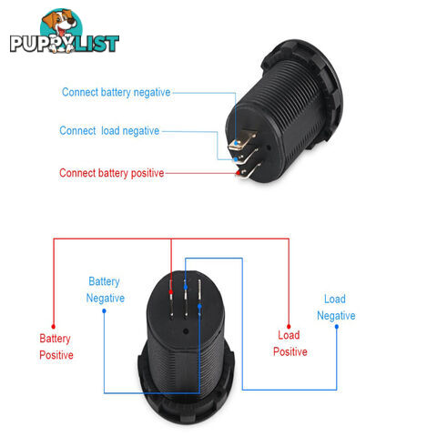 Volt   Amp Meter Round Panel Mount LED Display SKU - 10021