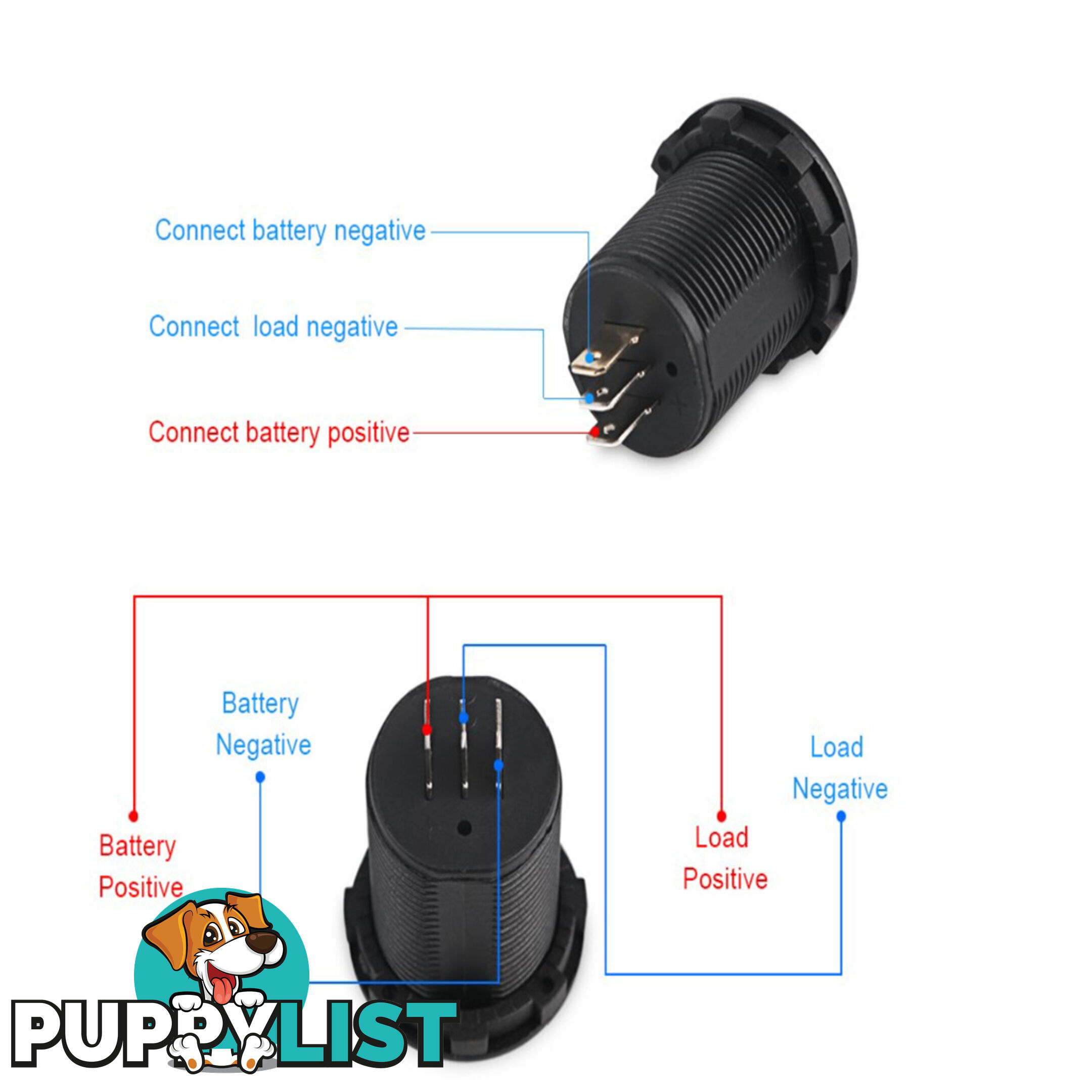 Volt   Amp Meter Round Panel Mount LED Display SKU - 10021