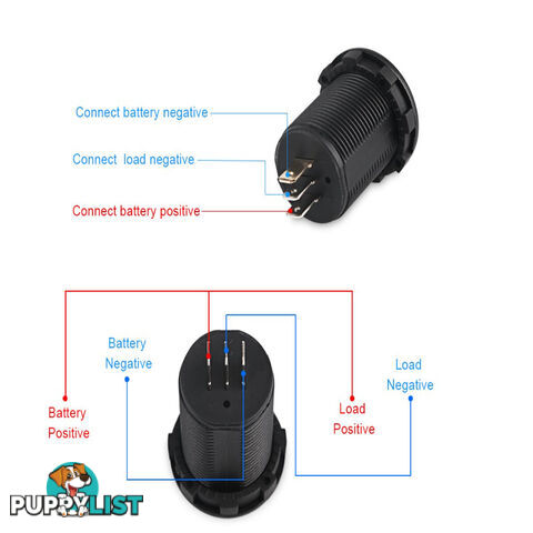 Volt   Amp Meter Round Panel Mount LED Display SKU - 10021