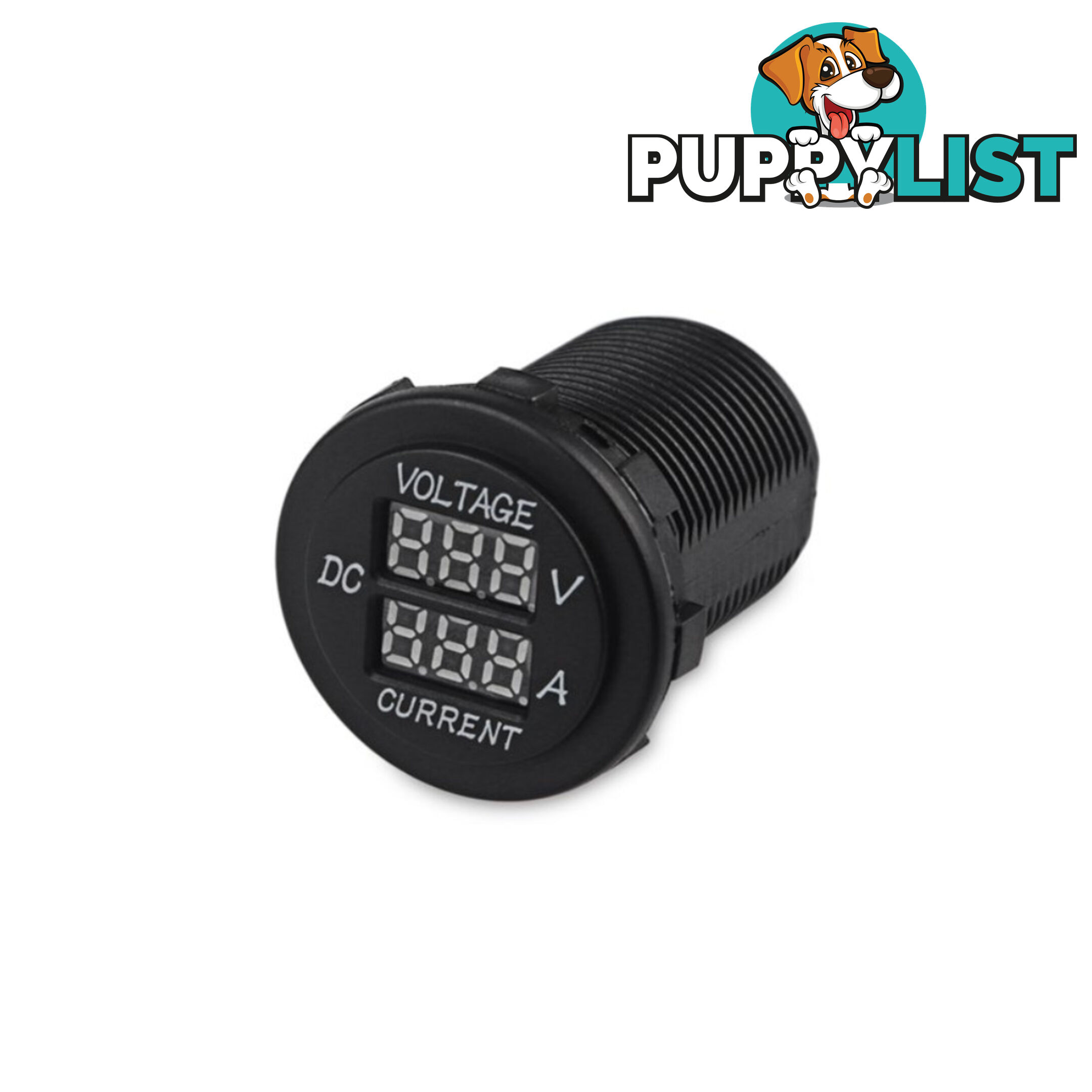 Volt   Amp Meter Round Panel Mount LED Display SKU - 10021