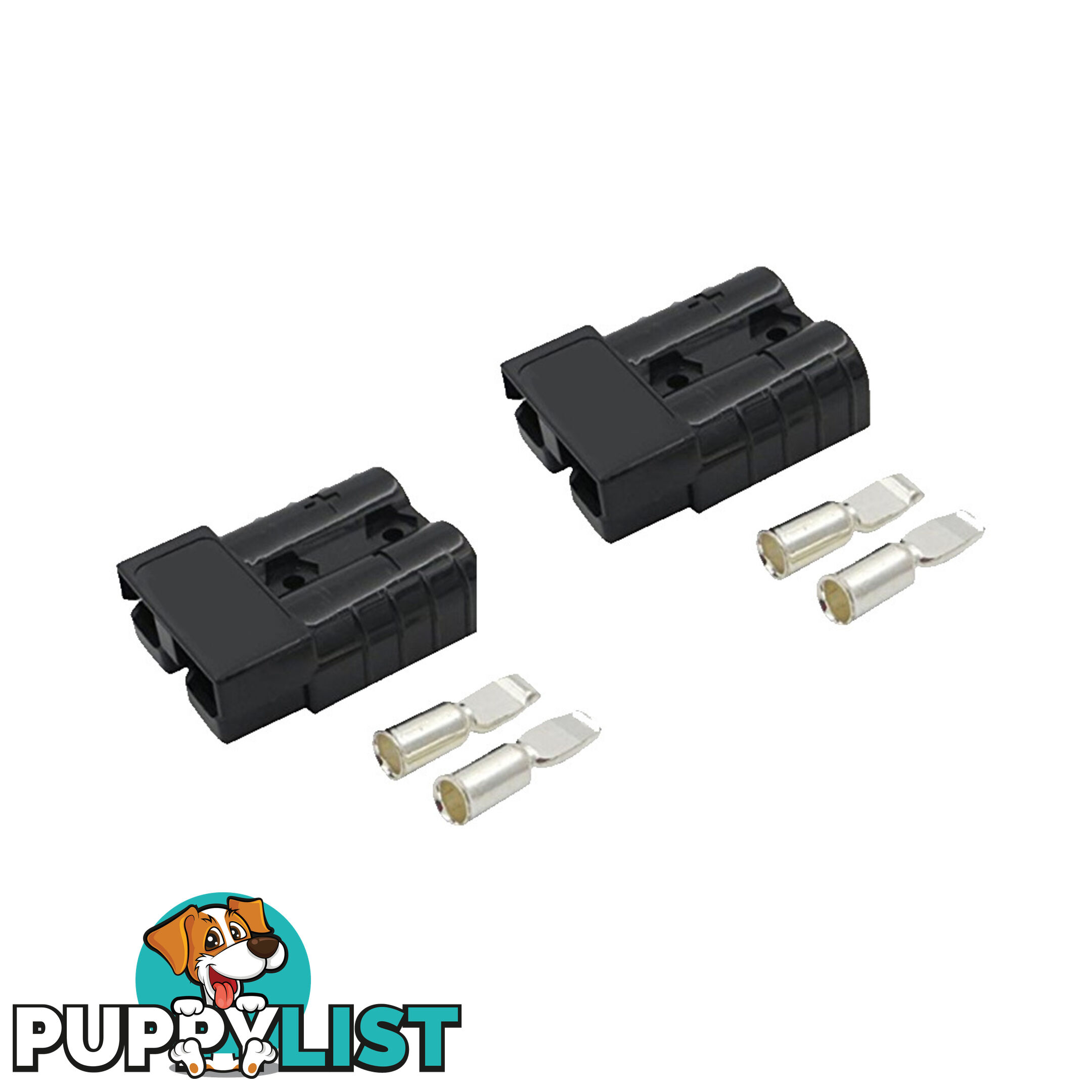 50 amp Anderson Style Plugs (Pair) Black inc Terminals SKU - 10044-pair