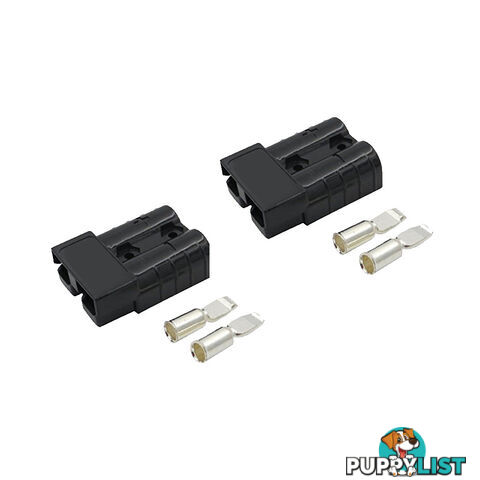 50 amp Anderson Style Plugs (Pair) Black inc Terminals SKU - 10044-pair