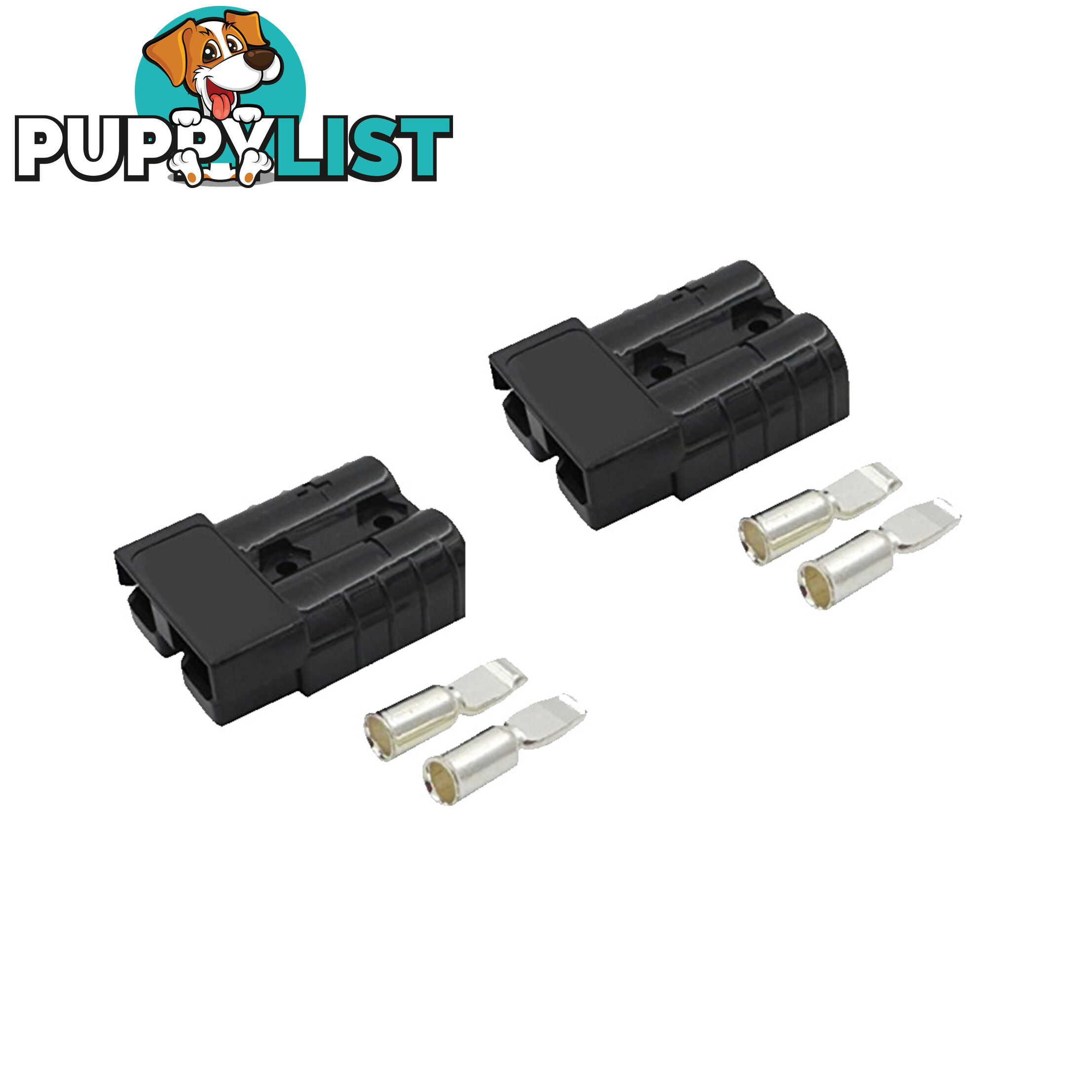 50 amp Anderson Style Plugs (Pair) Black inc Terminals SKU - 10044-pair