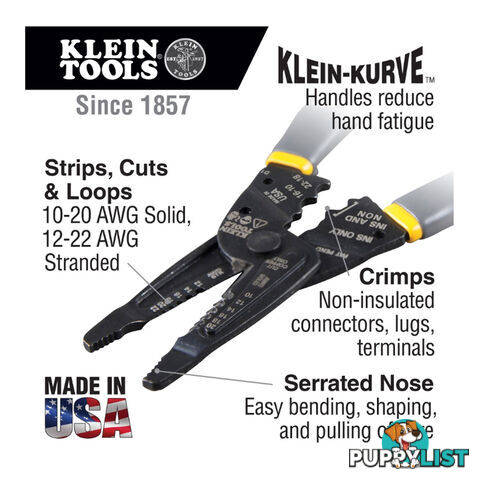 Klein Kurve Long Nose Wire Stripper Crimper SKU - 1009