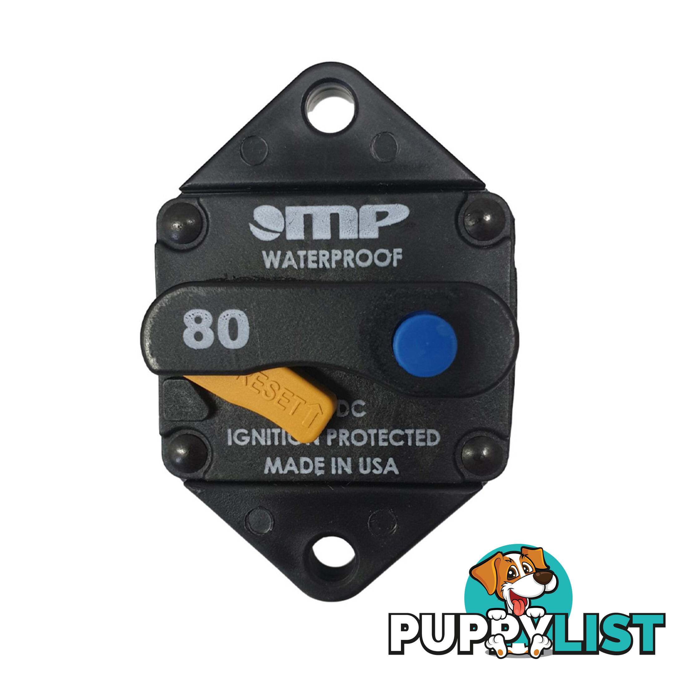 Circuit Breaker 80 amp Panel Mount Resettable Waterproof USA Brand SKU - 175-P0-080