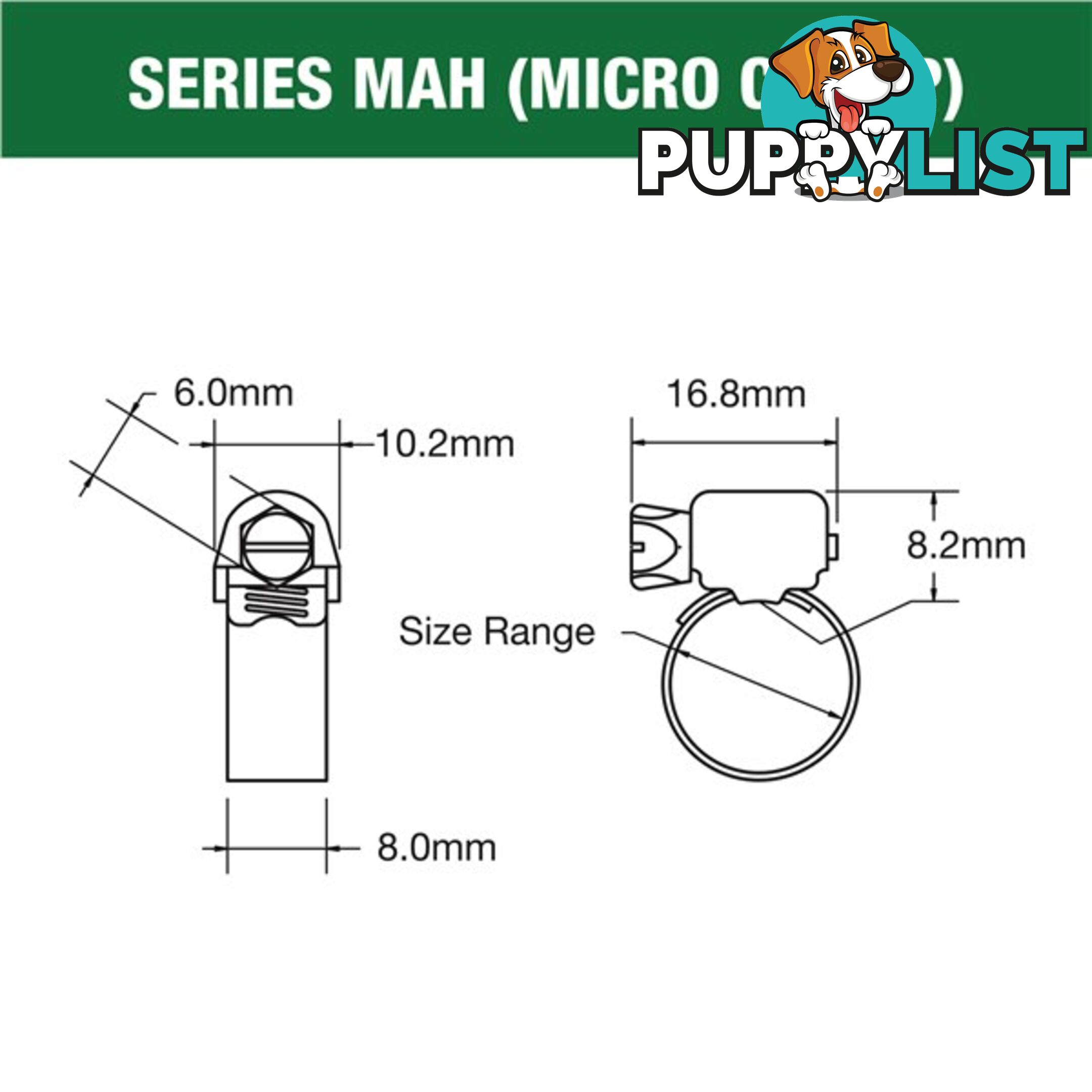 Tridon Full S. Steel Hose Clamp 46mm â 64mm Micro Perforated Band 10pk SKU - MAH032P