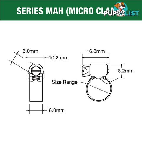 Tridon Full S. Steel Hose Clamp 46mm â 64mm Micro Perforated Band 10pk SKU - MAH032P