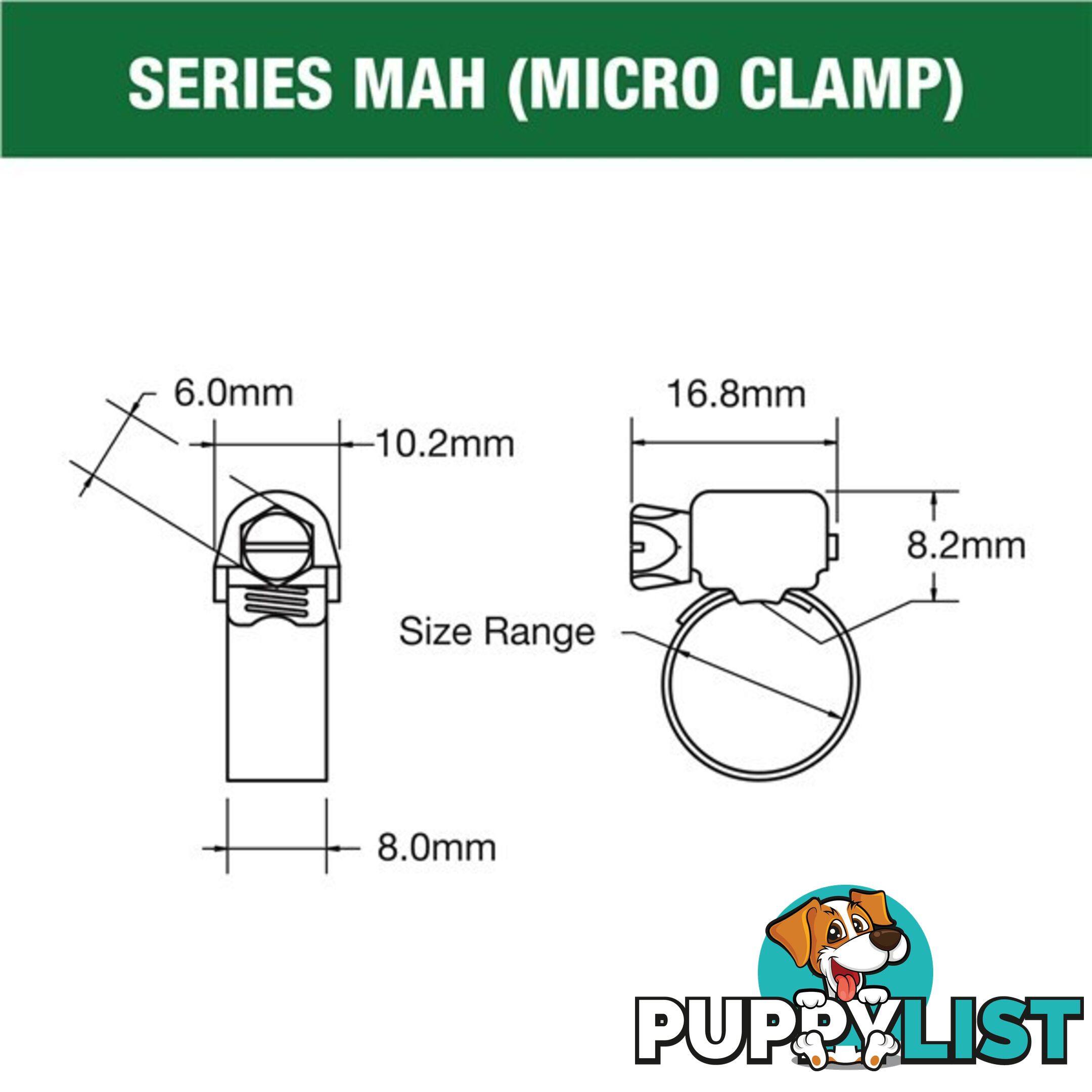 Tridon Full S. Steel Hose Clamp 46mm â 64mm Micro Perforated Band 10pk SKU - MAH032P