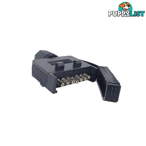 Trailer Vision 7 Pin Flat Trailer Side Plug with Rubber Cover SKU - TV-7GS