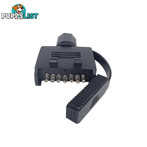 Trailer Vision 7 Pin Flat Trailer Side Plug with Rubber Cover SKU - TV-7GS