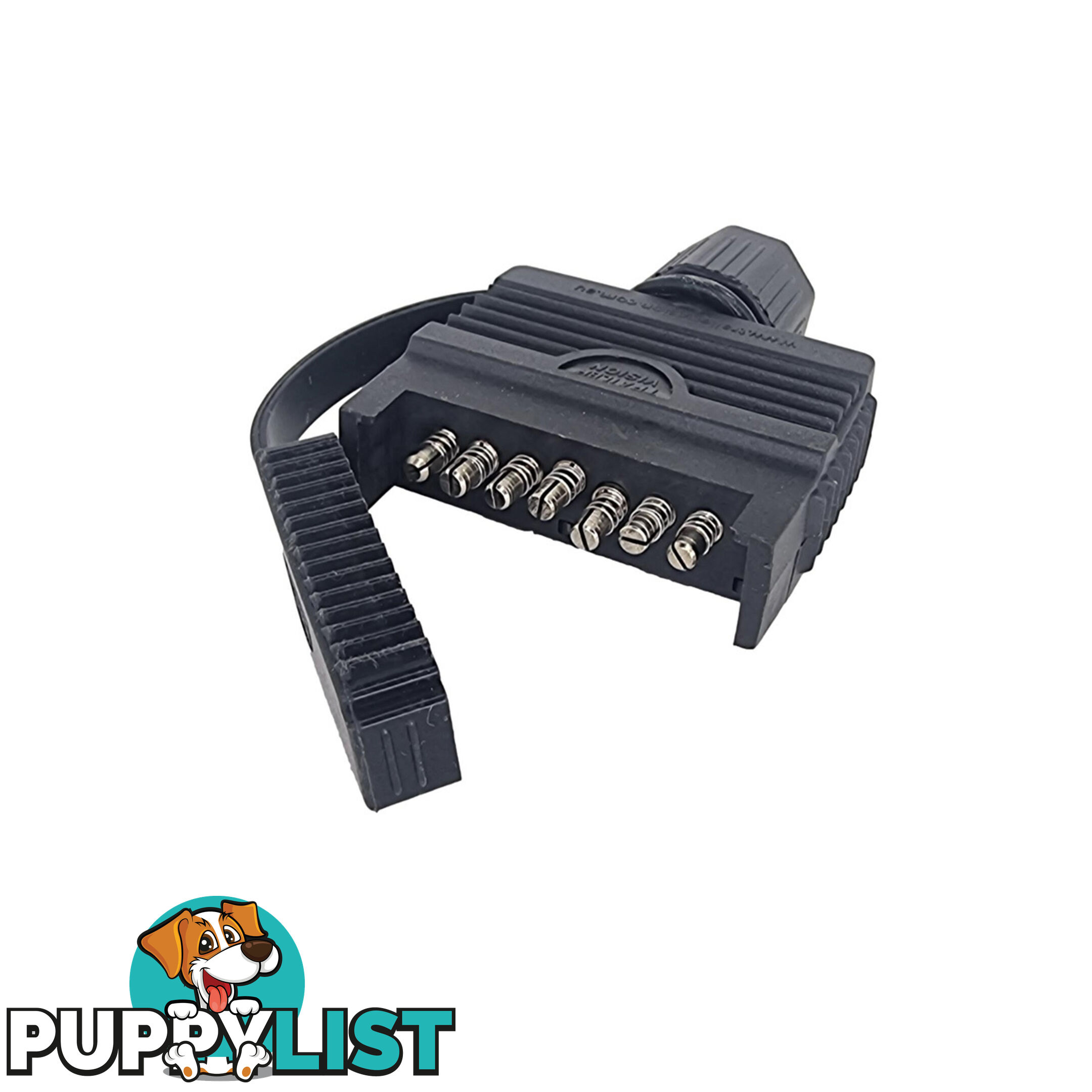 Trailer Vision 7 Pin Flat Trailer Side Plug with Rubber Cover SKU - TV-7GS