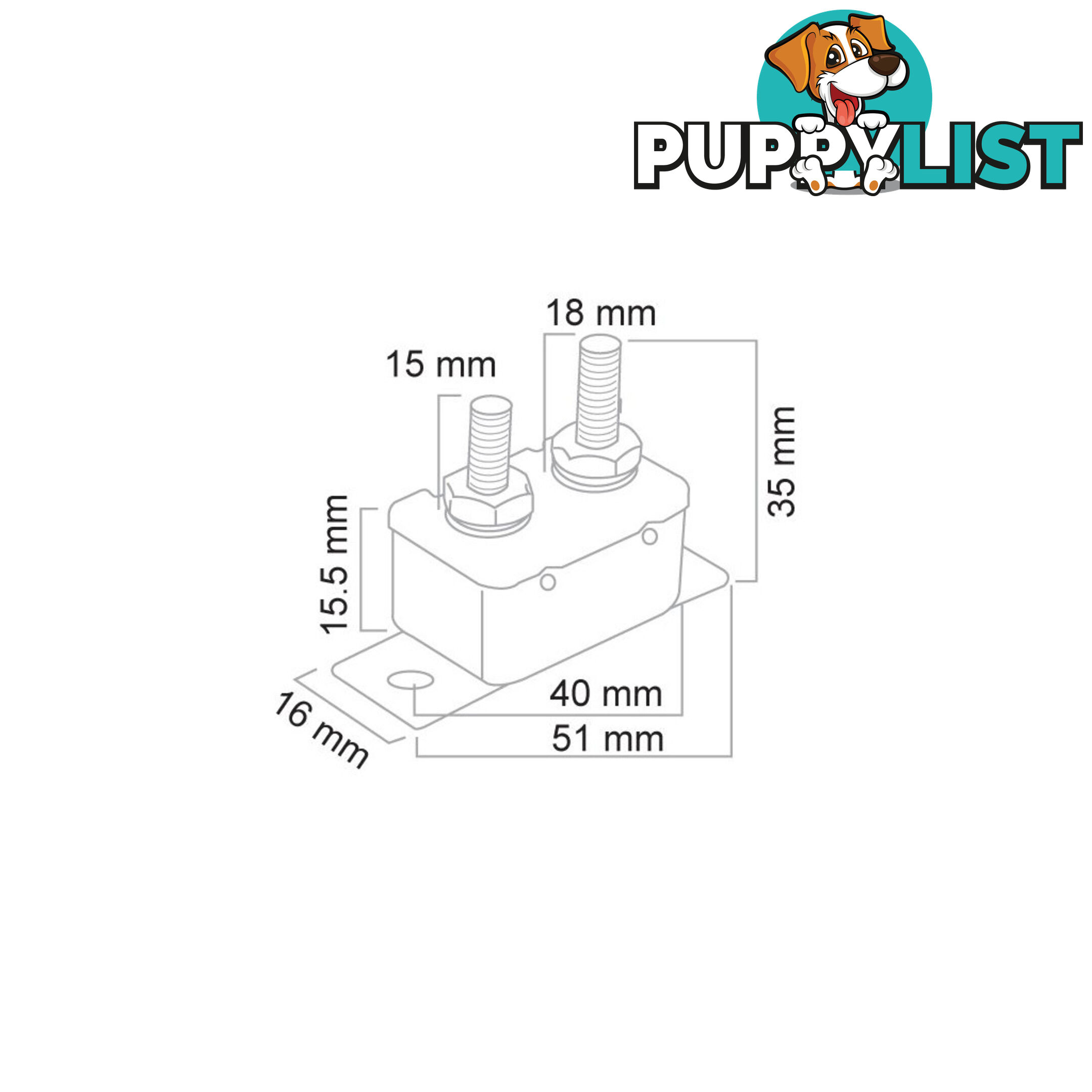 Cole Hersee 12V Type 1 Circuit Breakers Metal Bracket Mount SKU - E61-30055-10, E61-30055-15, E61-30055-20, E61-30055-30, E61-30055-40, E61-30055-50