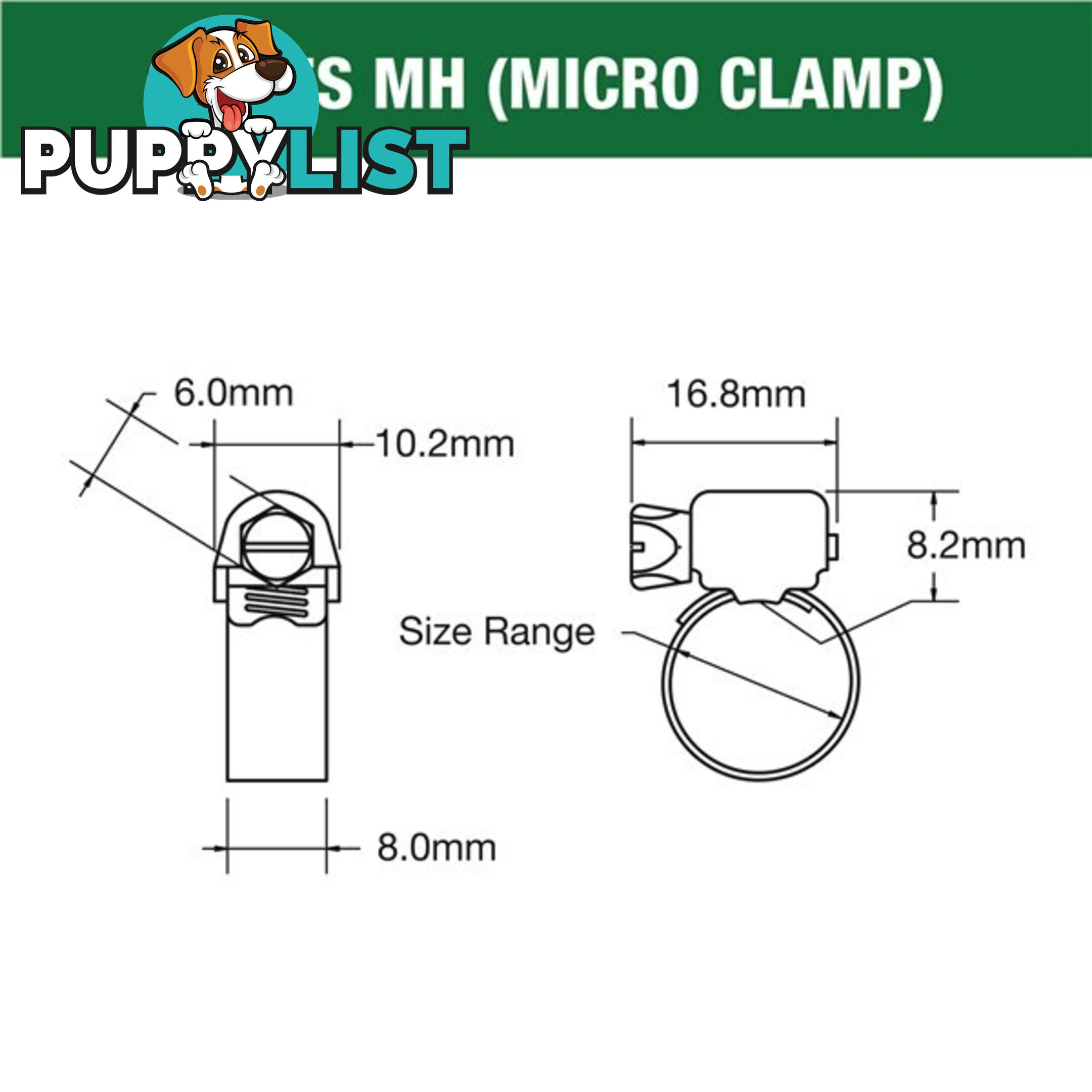 Tridon Part S. Steel Hose Clamp 11mm â 22mm Micro Perforated Band 10pk SKU - MH006P