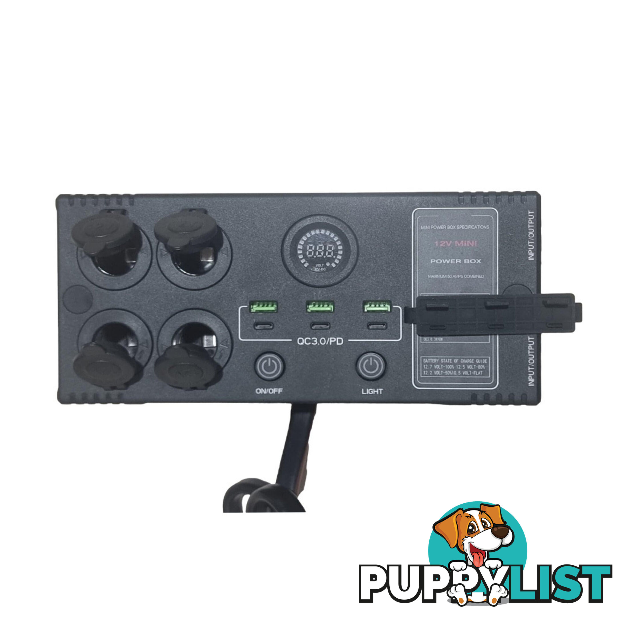 12v Mini Power Box 4 x Cig Socket 3 x USB / USB-C 2 x 50a Connectors SKU - MiniPowerBox