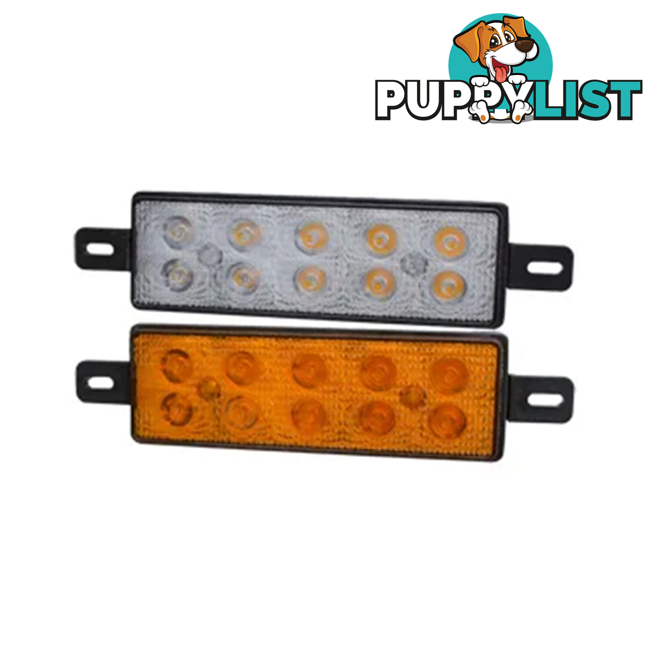 WhiteVision Bull Bar Lamp LED Directional Indicator Amber/Clear SKU - FM880A, FM880C, FM880LEDB