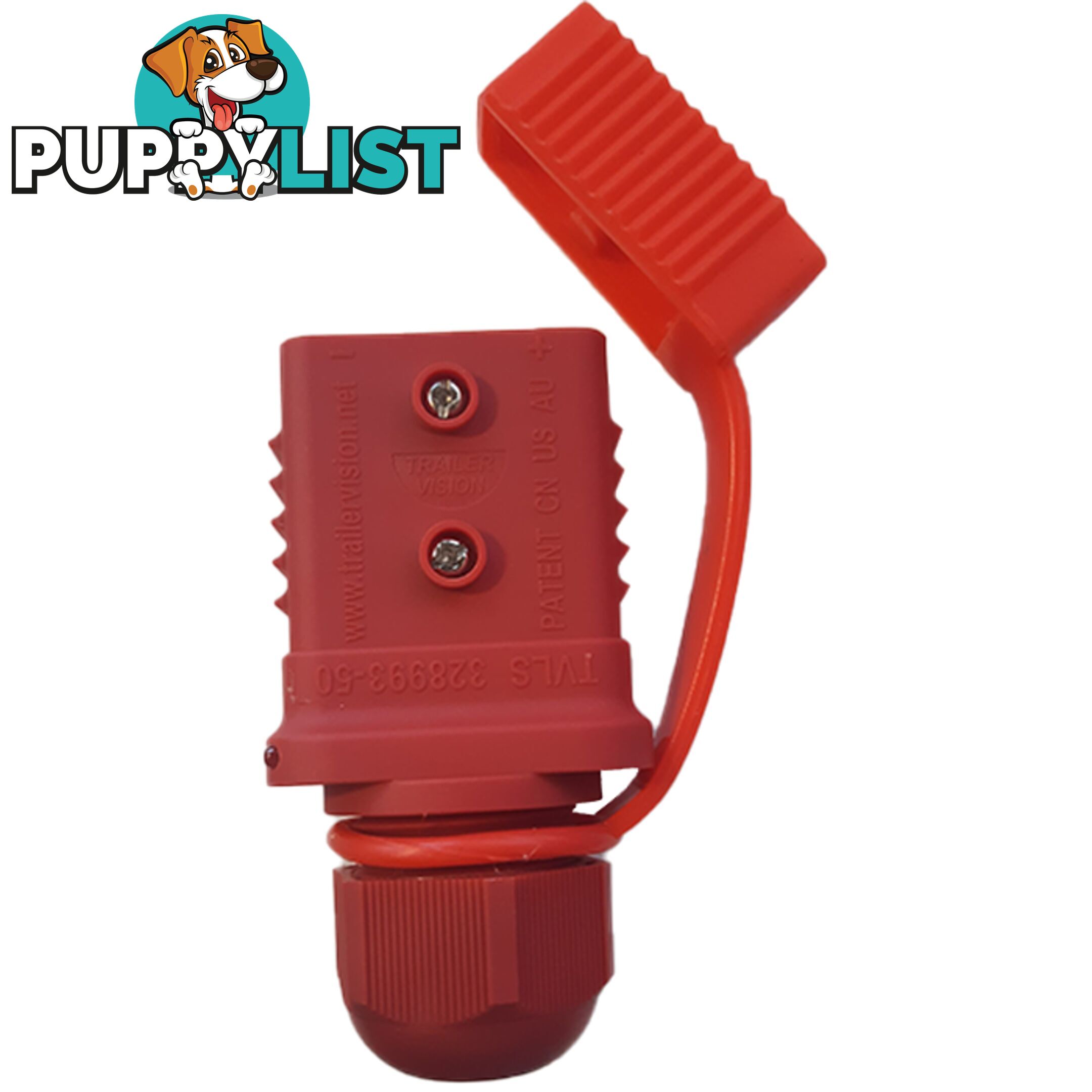 50 amp Anderson Plug Weather Proof Cover Red with LED Power Indicator SKU - TVN-328993-50R