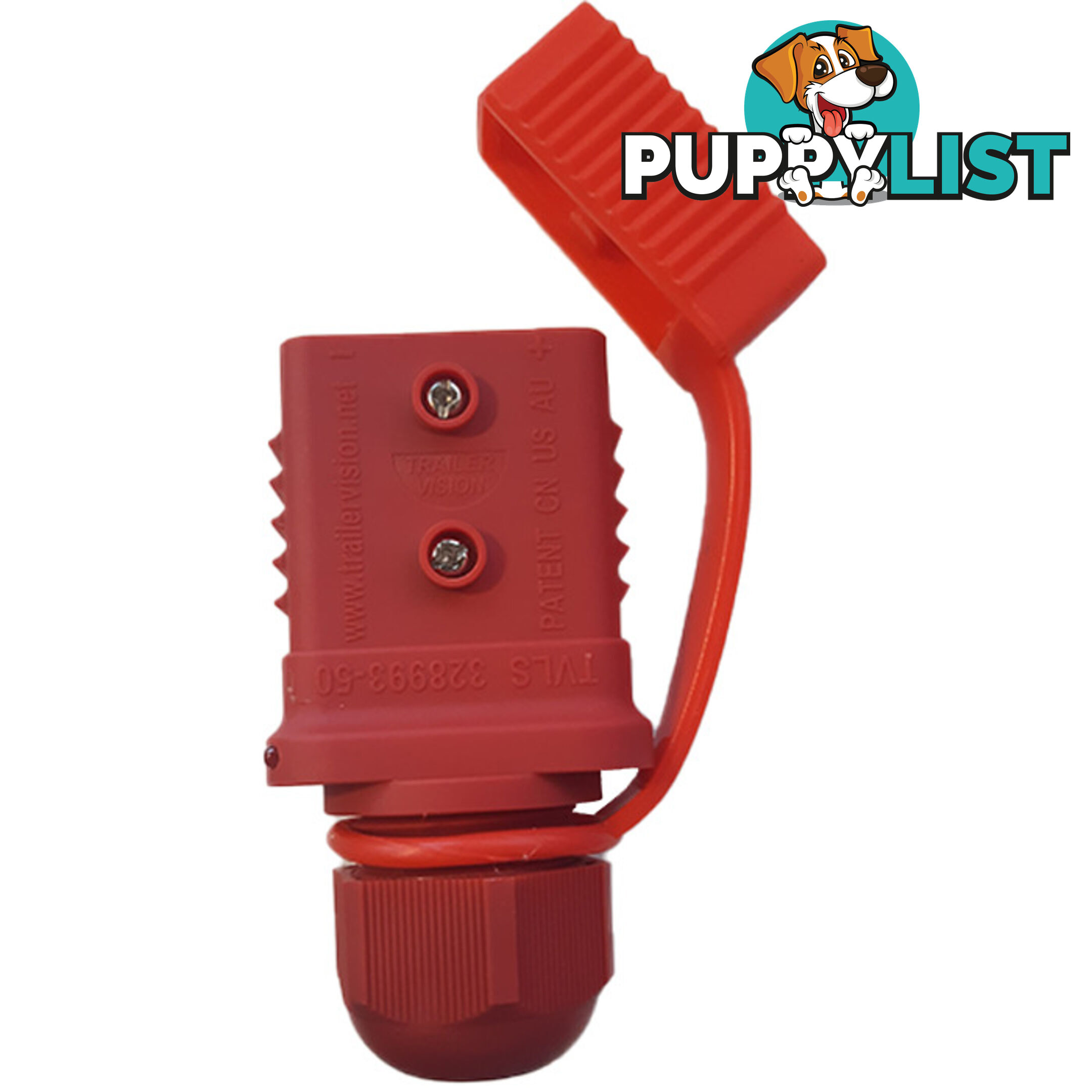 50 amp Anderson Plug Weather Proof Cover Red with LED Power Indicator SKU - TVN-328993-50R