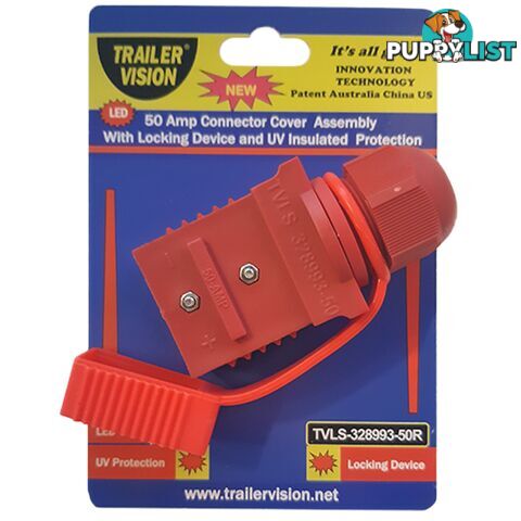 50 amp Anderson Plug Weather Proof Cover Red with LED Power Indicator SKU - TVN-328993-50R