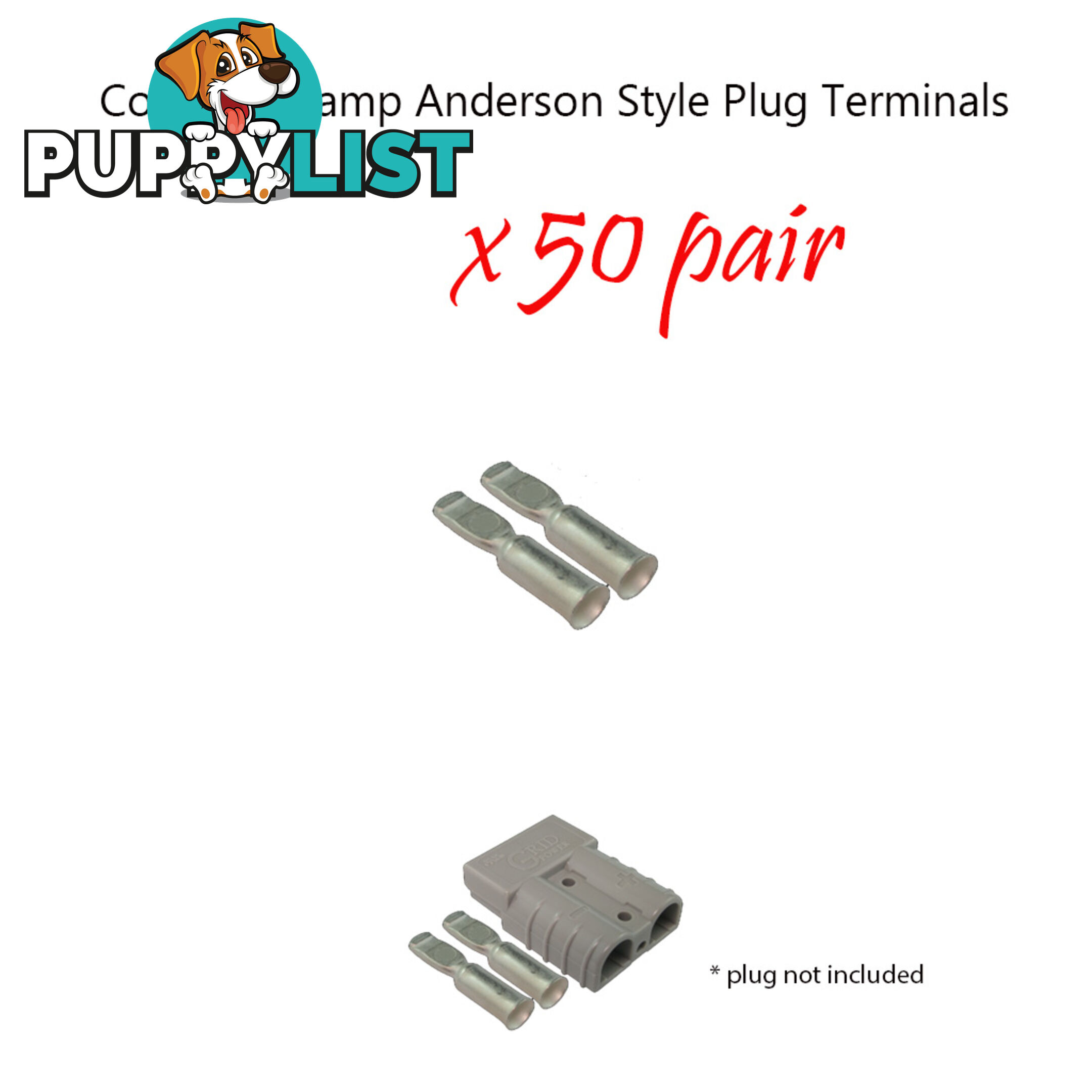 100 x 50 amp Anderson Plug Copper Terminals SKU - 10124