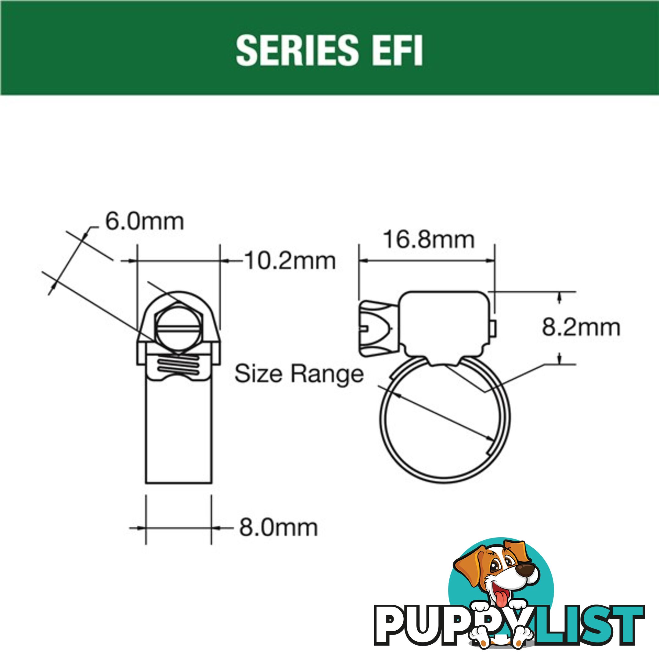 Tridon Extended Tang Micro Hose Clamp Pack  9mm  - 17mm 10pk SKU - EFI005P