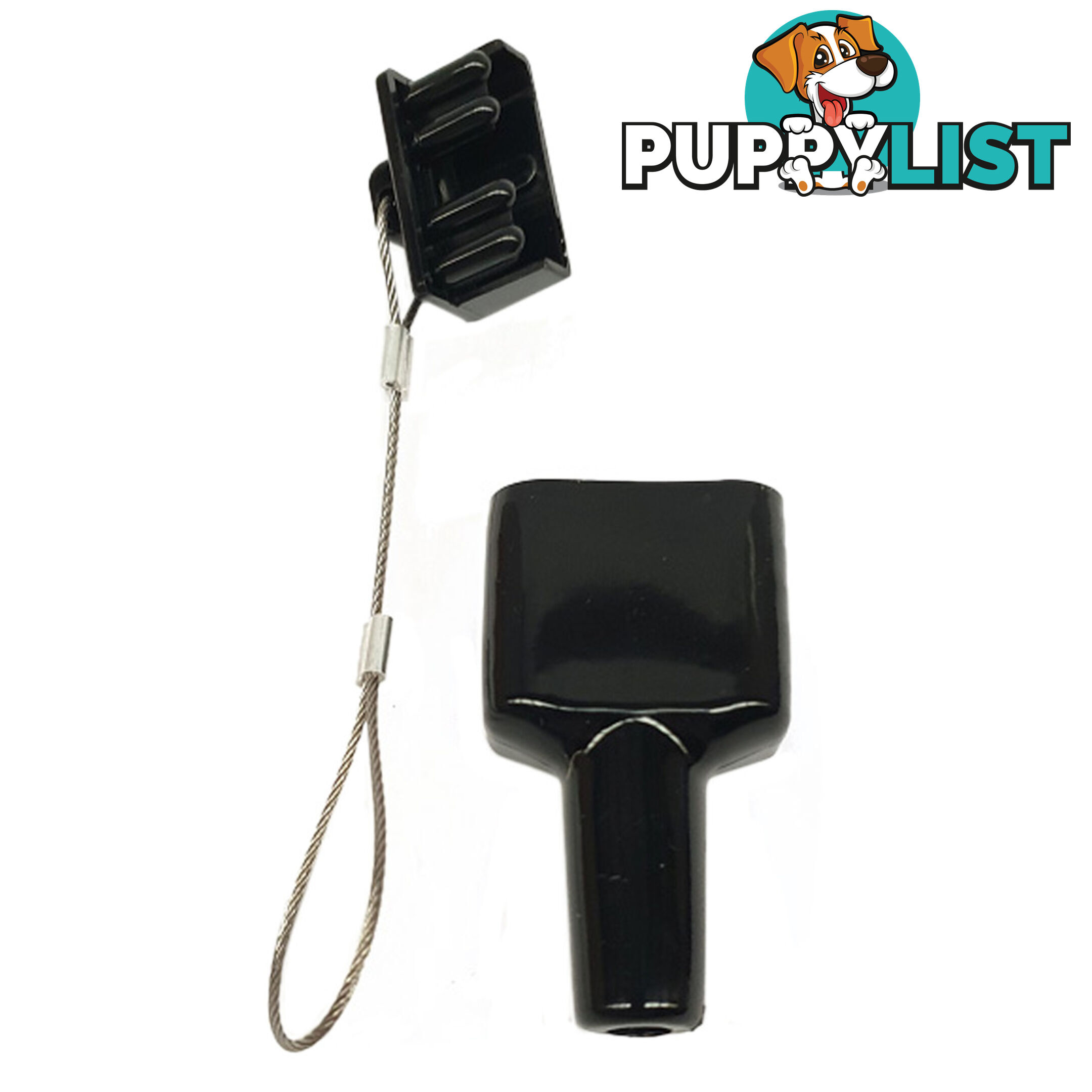 50 amp Anderson Plug Grey with 2pc Dust Cover Kit Black Top / Bottom Wire Cable SKU - BB-50ampAndoDustCoverKitBlack2pc