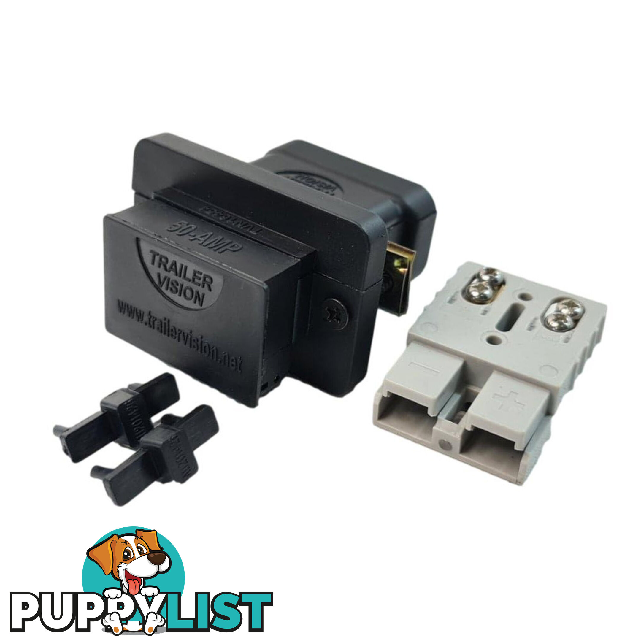 Trailer Vision 50 amp Anderson Plug Flush Mount Connector Assembly with Screw Contact Plug SKU - TVN1645450SC