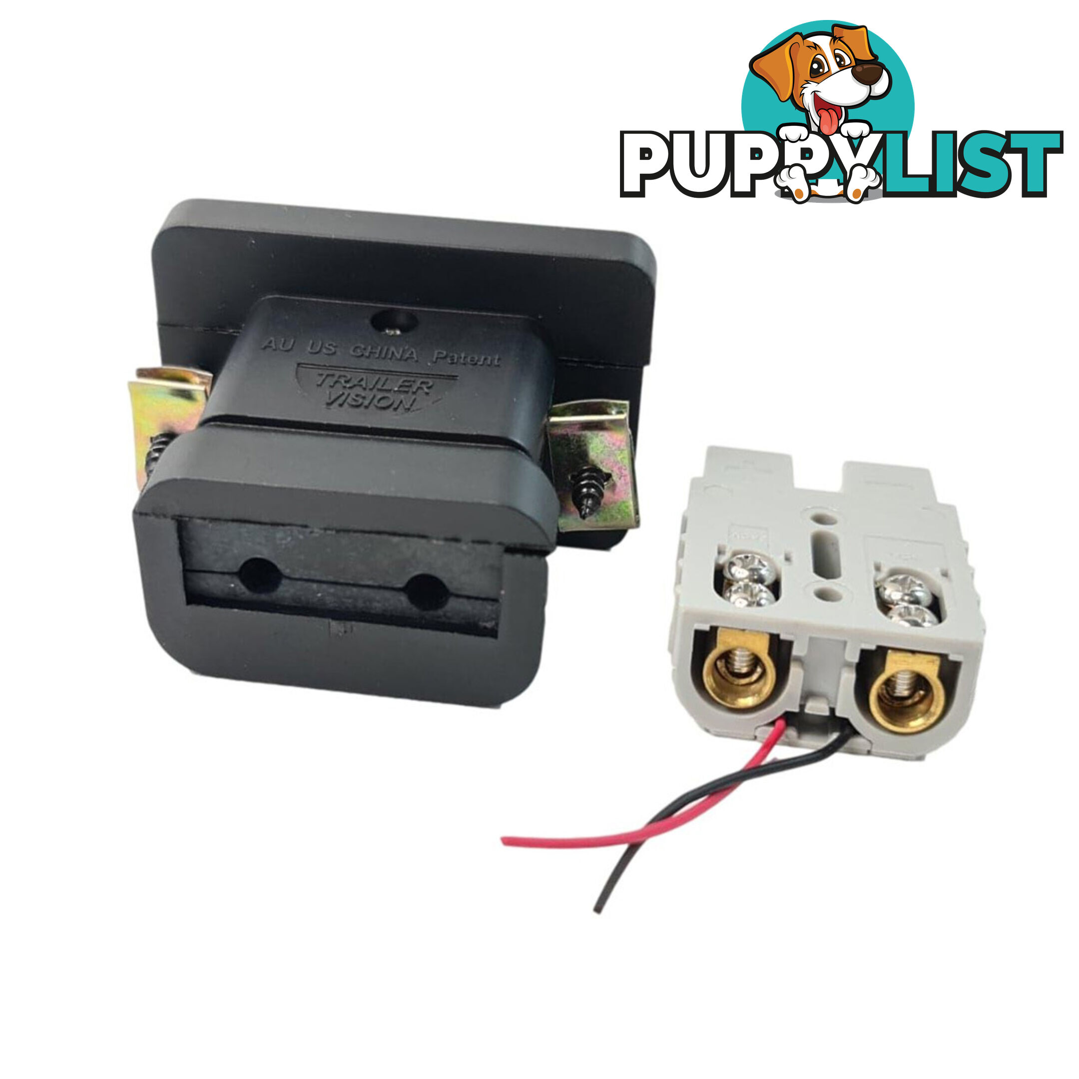 Trailer Vision 50 amp Anderson Plug Flush Mount Connector Assembly with Screw Contact Plug SKU - TVN1645450SC