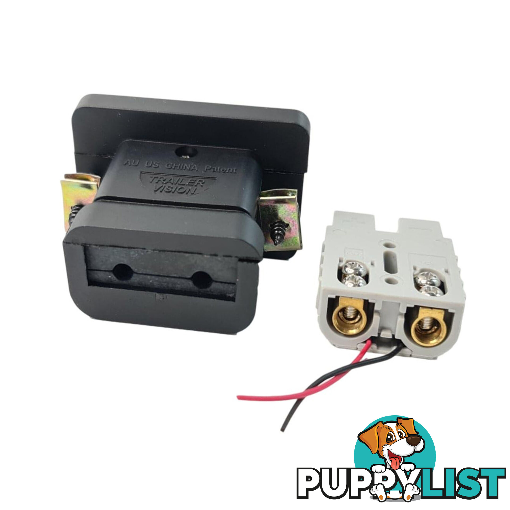 Trailer Vision 50 amp Anderson Plug Flush Mount Connector Assembly with Screw Contact Plug SKU - TVN1645450SC