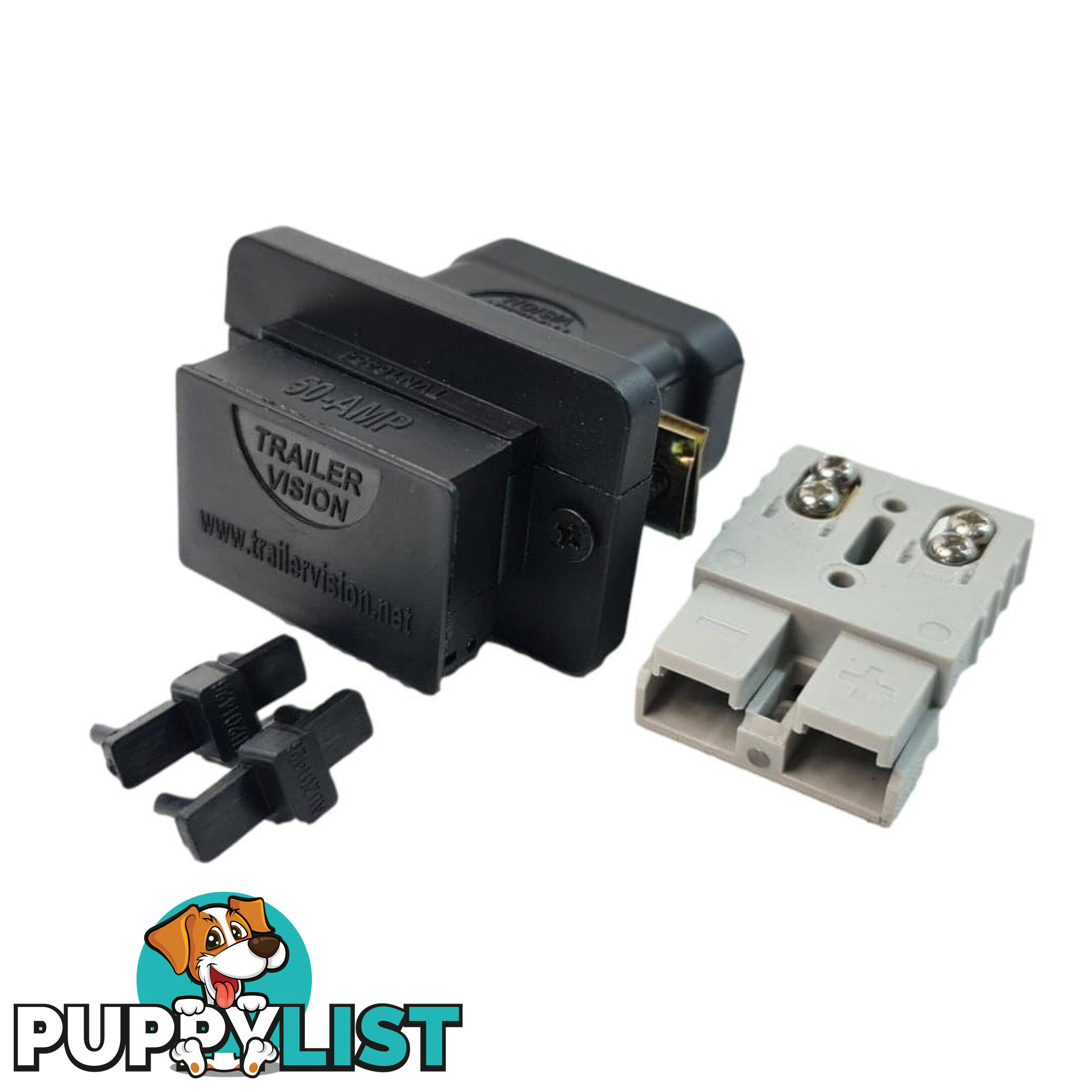 Trailer Vision 50 amp Anderson Plug Flush Mount Connector Assembly with Screw Contact Plug SKU - TVN1645450SC