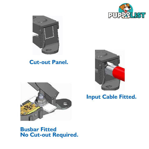 MTA Mega Fuse Block Hinged Cover Stackable 40  - 500amp SKU - 101498