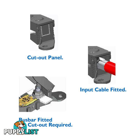 MTA Mega Fuse Block Hinged Cover Stackable 40  - 500amp SKU - 101498