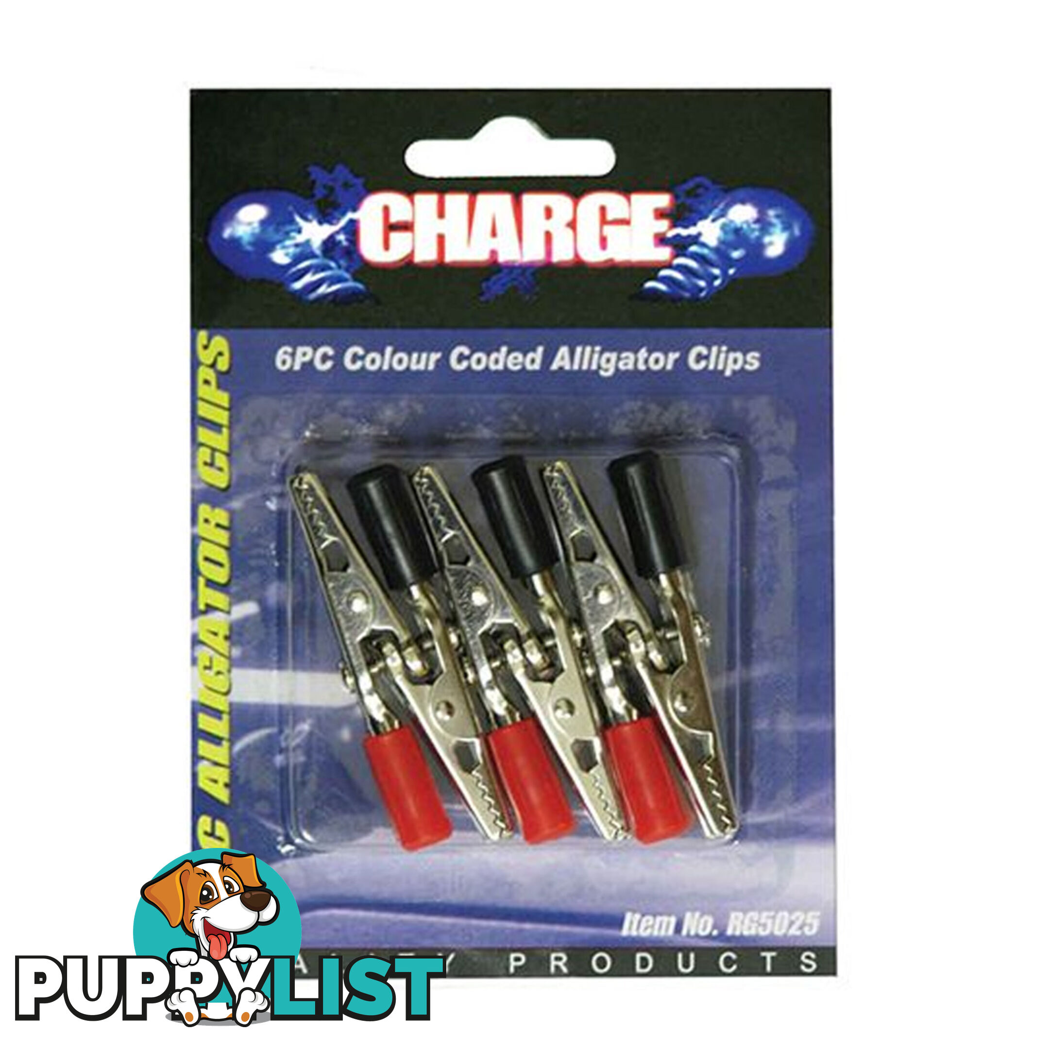 Charge Insulated Alligator Clips 3 x Pos 3 x Neg SKU - RG5025