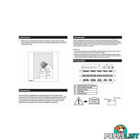 Pro-Kit Parking Sensor Hole Cutter Tool Set  - 17pc SKU - PT40950