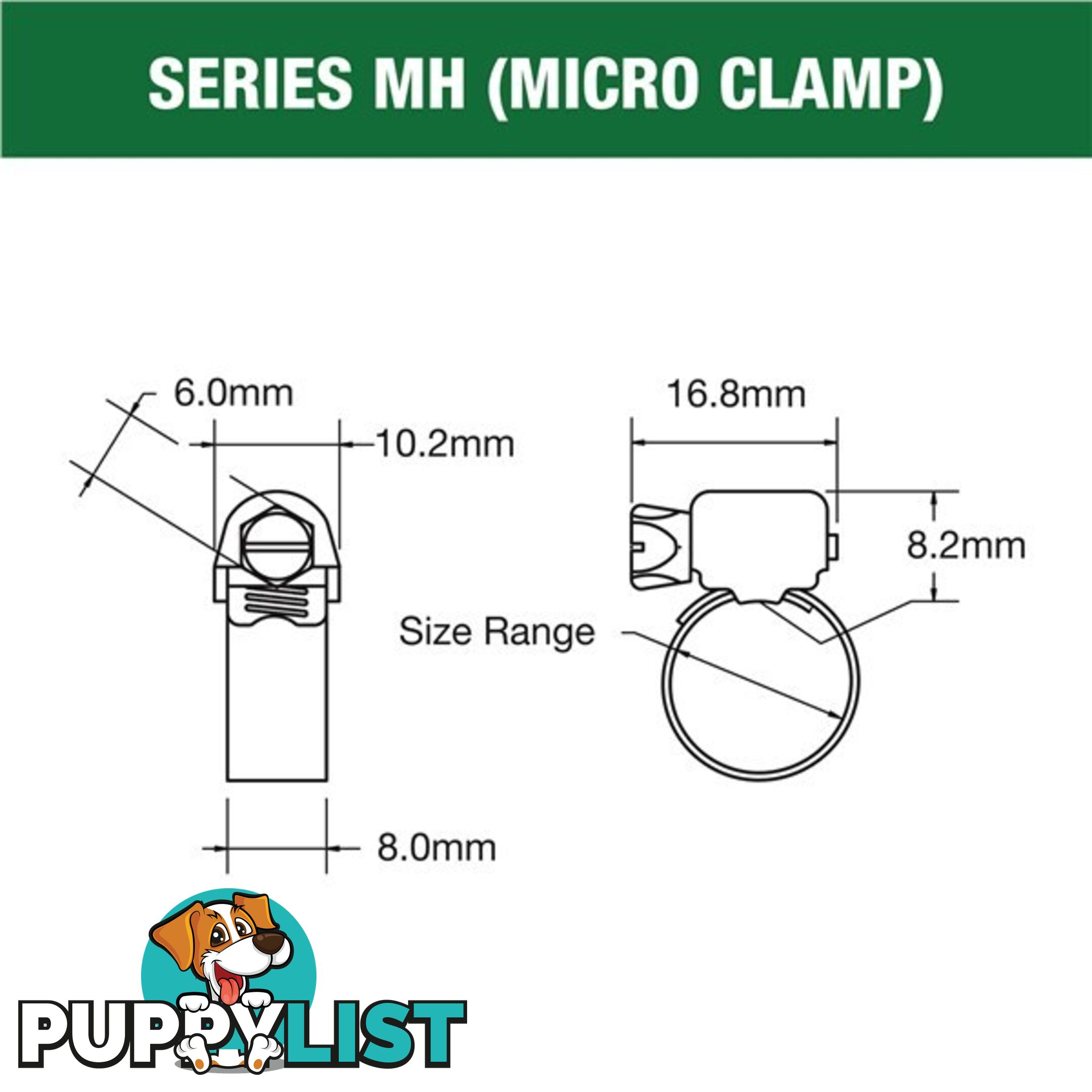 Tridon Part S. Steel Hose Clamp 17mm â 32mm Micro Perforated Band 10pk SKU - MH012P