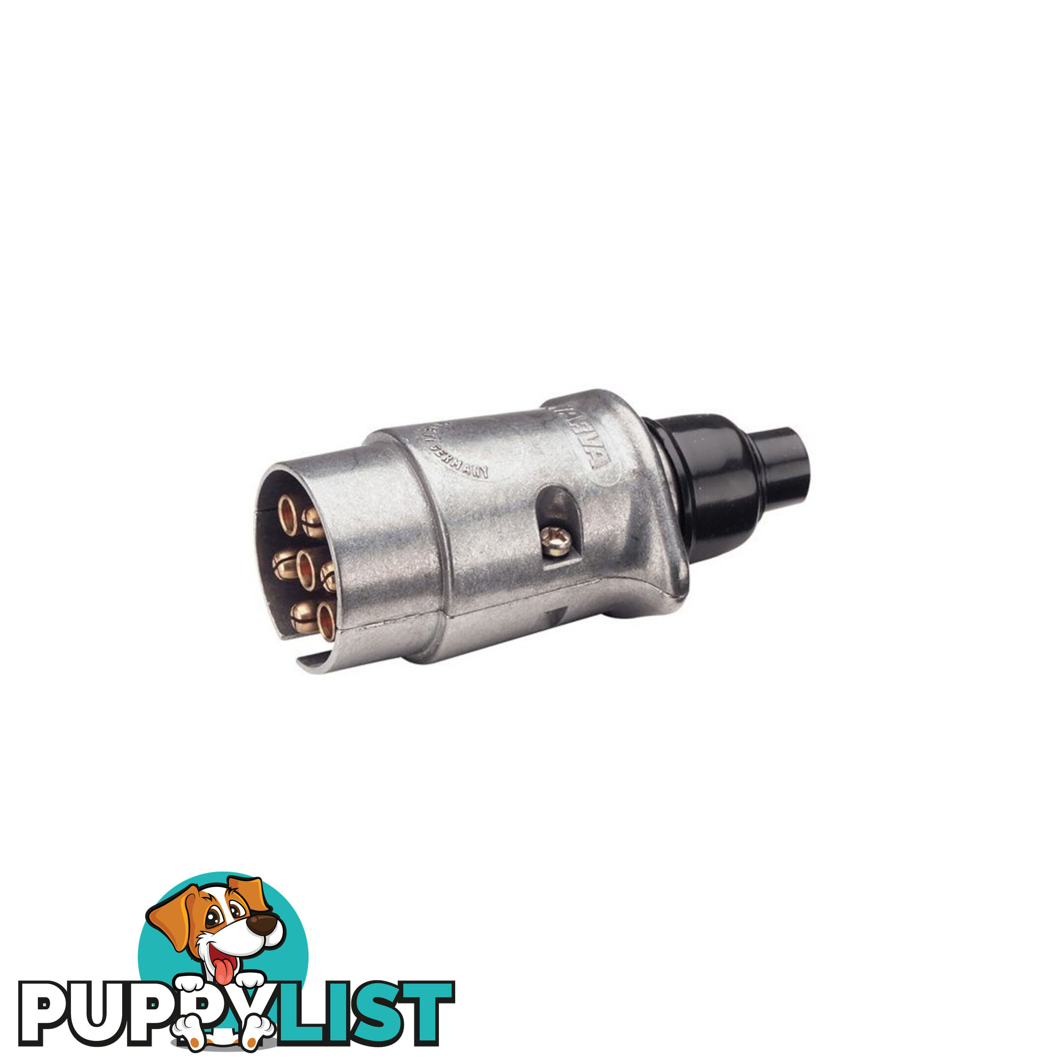 Narva 7 Pin Large Round Metal Trailer Plug Rating/pole 30A @12V SKU - 82161BL, 82161/25