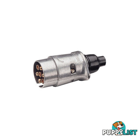 Narva 7 Pin Large Round Metal Trailer Plug Rating/pole 30A @12V SKU - 82161BL, 82161/25