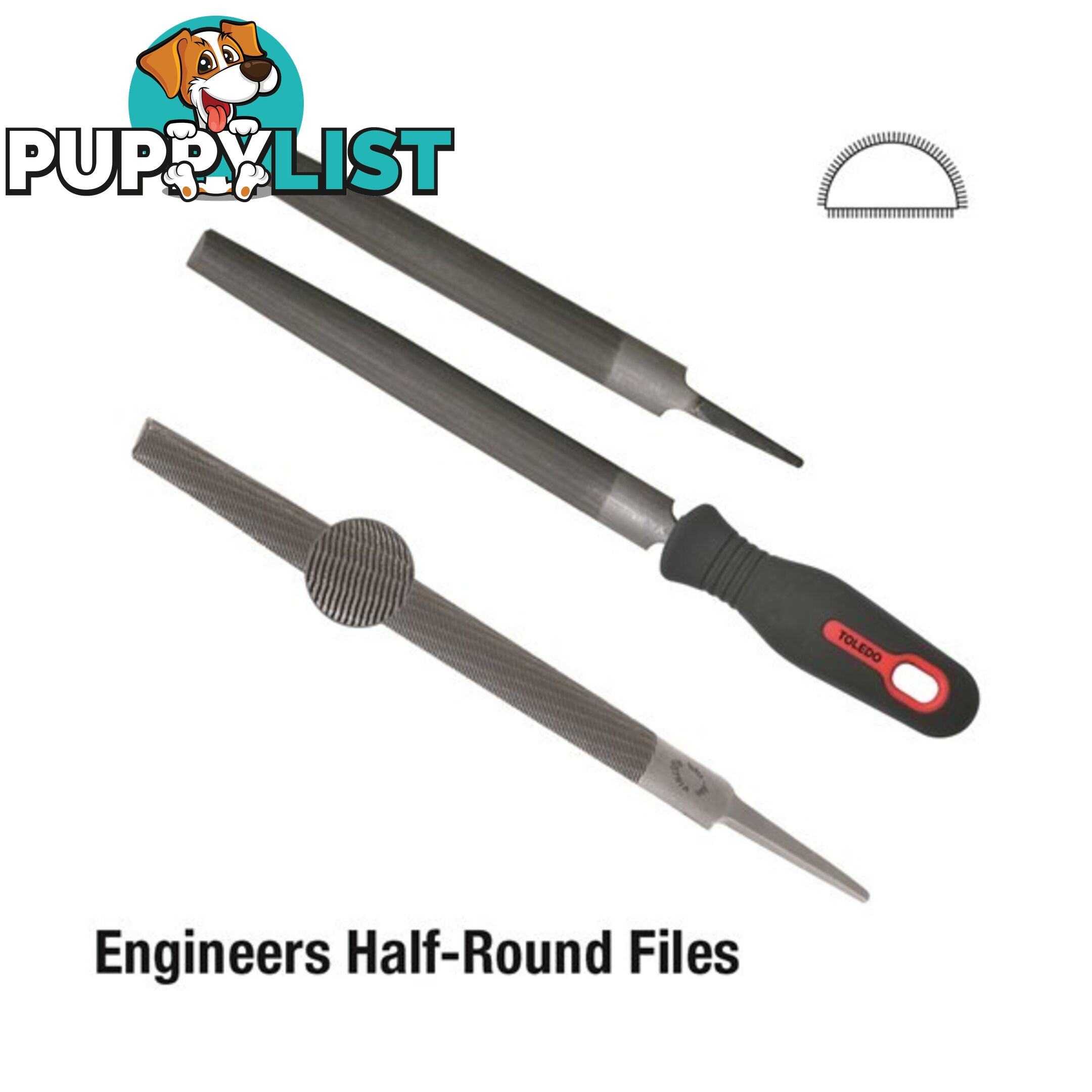 Toledo Half Round File Second Cut  - 400mm SKU - 16HR02CD