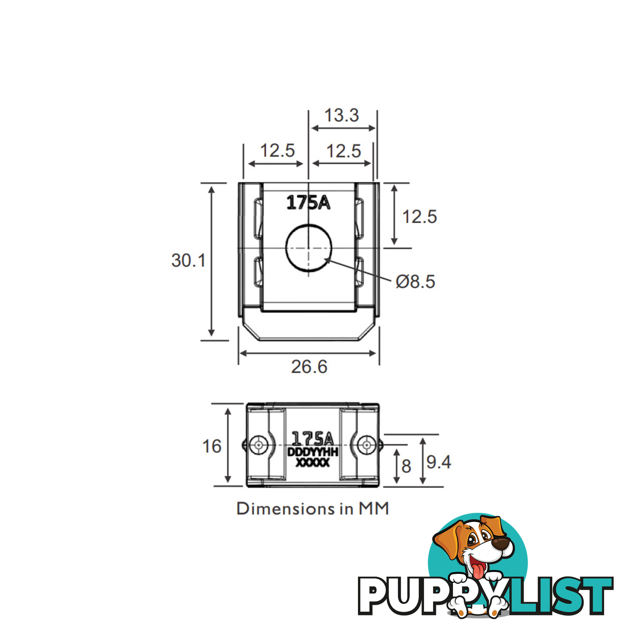 ZCase Fuse Bolt Down Style 40  - 600amp 12  - 32vdc