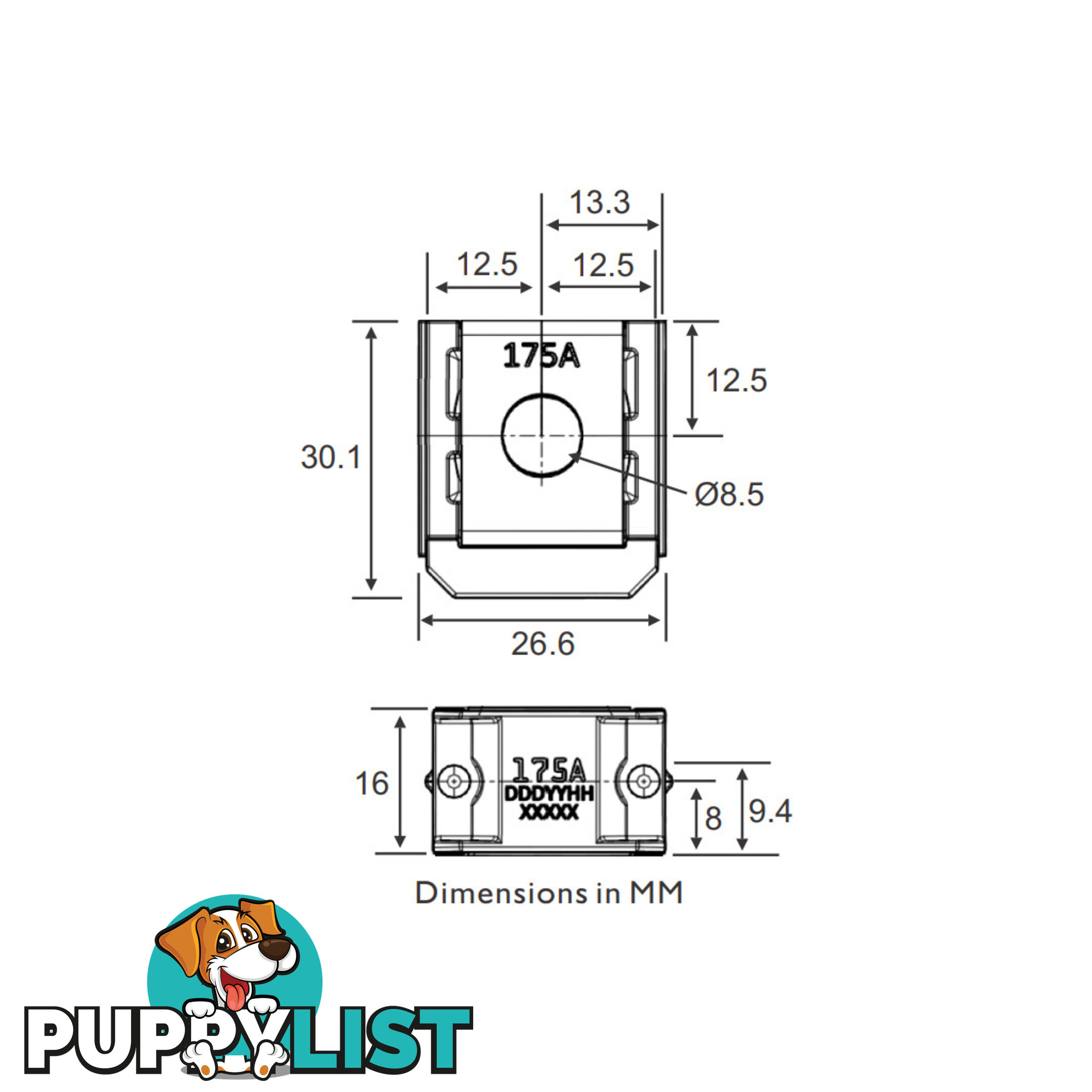 ZCase Fuse Bolt Down Style 40  - 600amp 12  - 32vdc