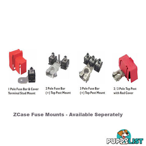 ZCase Fuse Bolt Down Style 40  - 600amp 12  - 32vdc