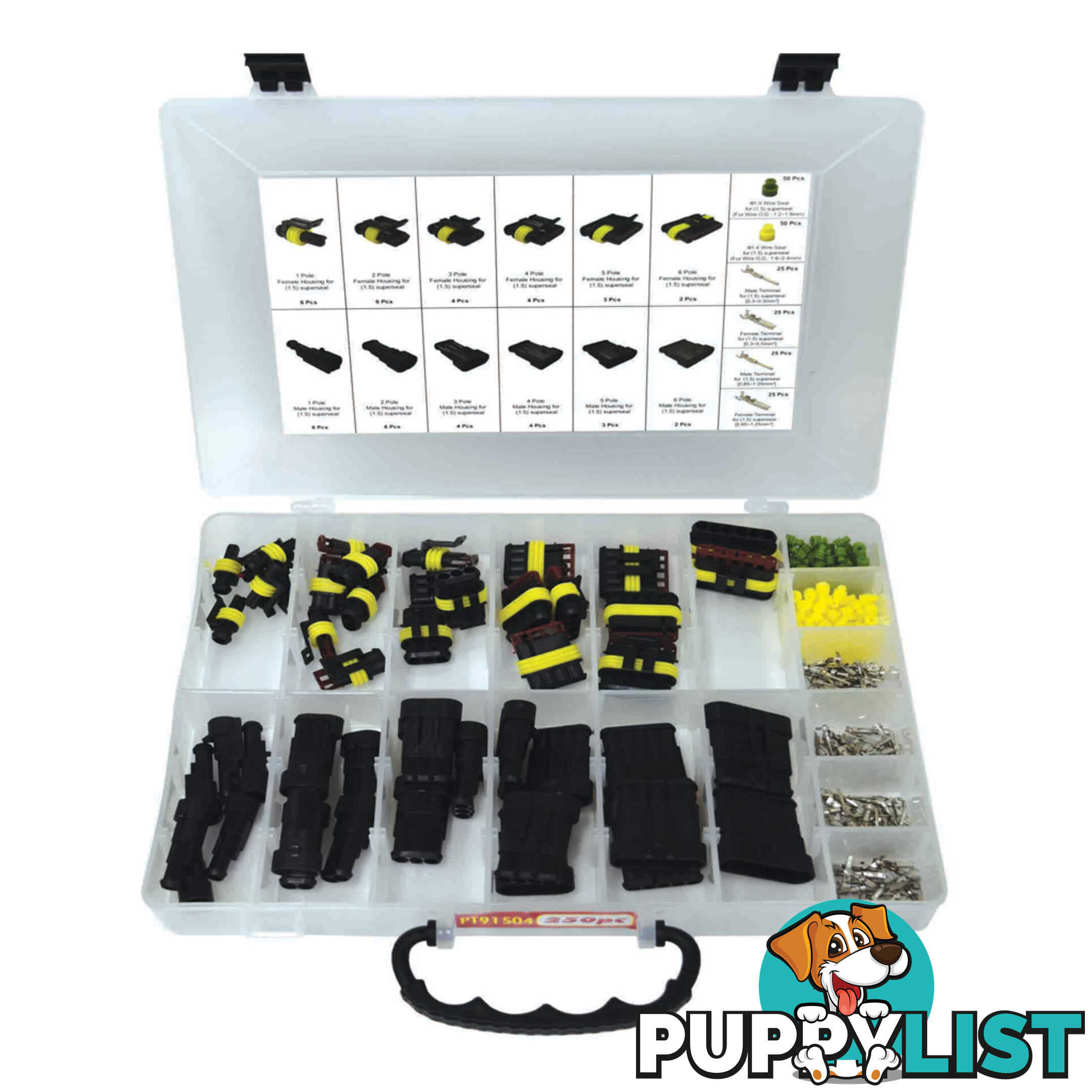 Superseal Electrical Wire Connector Assortment 250pc Set SKU - PT91504