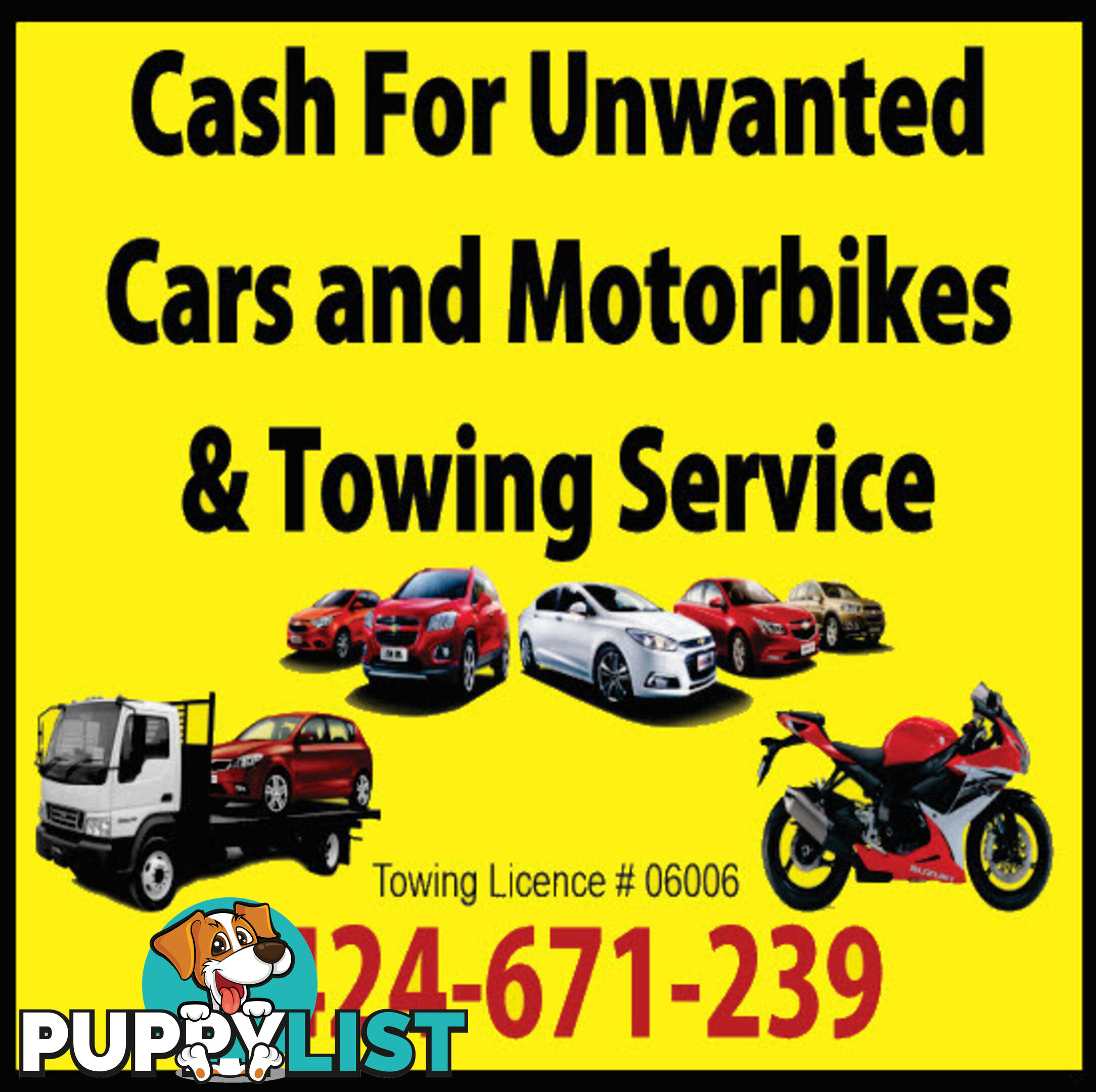 CASH FOR CARS AND MOTRBIKES ,UNWANTED CARS ,WRECKING TOWING SERVICE