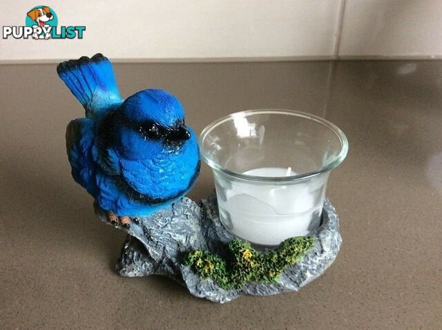 Blue Wren Tealight Holder Figurine