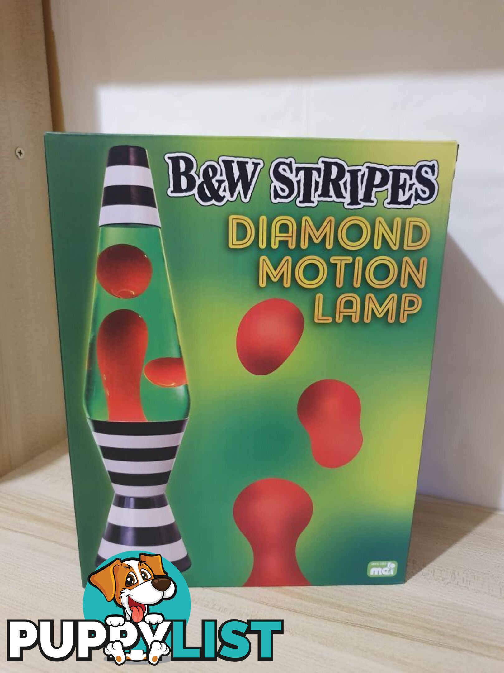 B & W Stripes Diamond Motion Lava Lamp