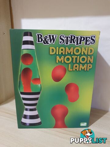B & W Stripes Diamond Motion Lava Lamp